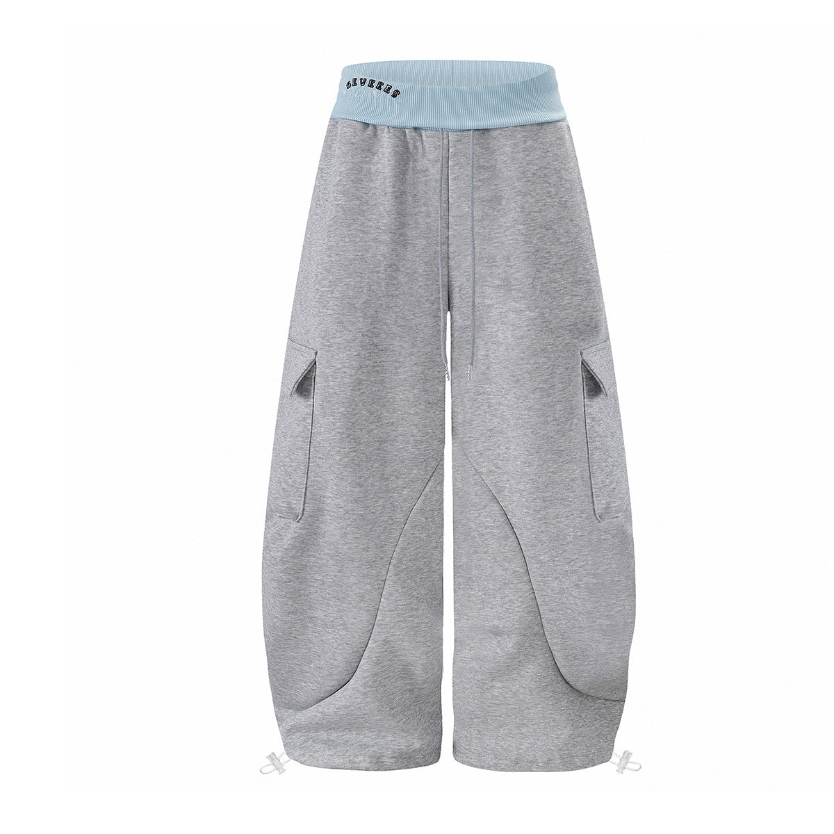 Damen-Cargohose im Baggy-Schnitt mit weitem Bein – Jogginghose mit geschwungenen Nahtdetails