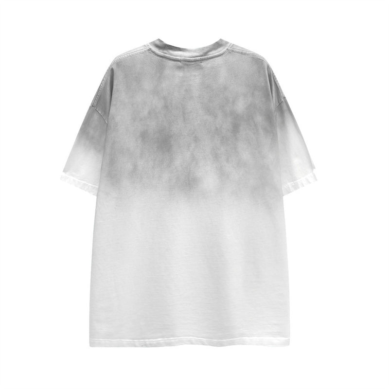 Gothic Logo Distressed Oversized T-Shirt – Washed Streetwear Tee