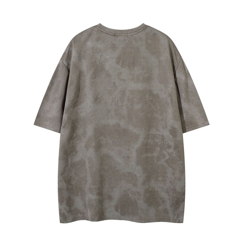 Tribal Thorn Graphic Acid Wash Oversized T-Shirt Men