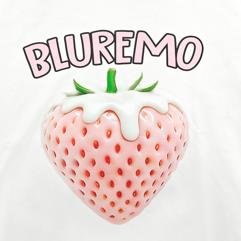 3D Strawberry Print Oversized Drop-Shoulder T-Shirt