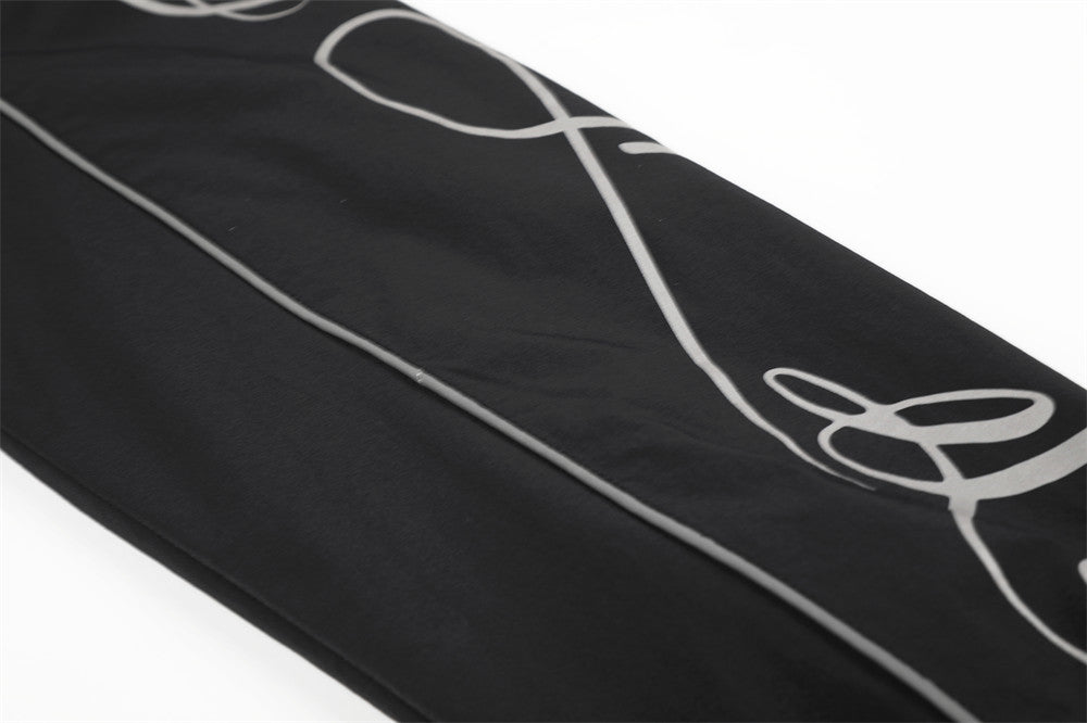 Veste de survêtement noire avec imprimé licorne ailée et motif graphique numéro 66