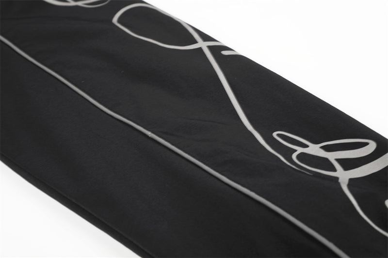 Veste de survêtement noire avec imprimé licorne ailée et motif graphique numéro 66
