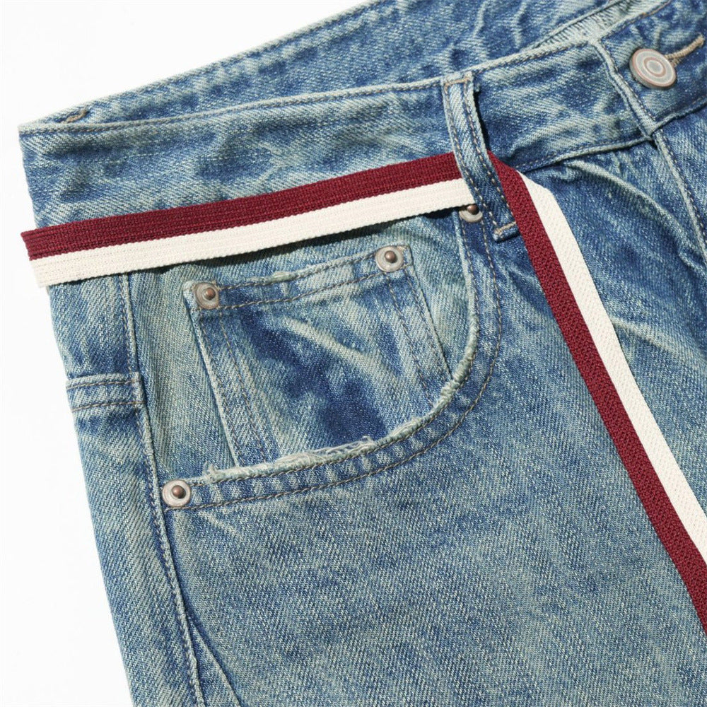 Men's Vintage Washed Wide-Leg Barrel Jeans – Oversized Streetwear Denim with