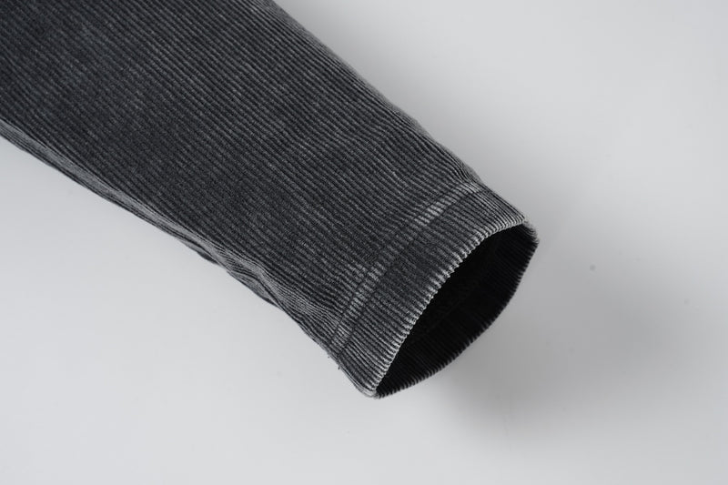 Sudadera efecto superpuesto de lavado ácido con mangas de pana – Deconstruida
