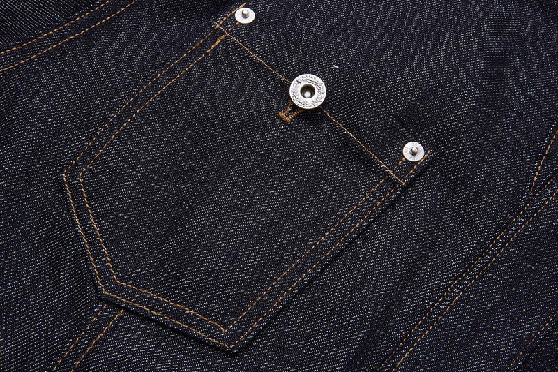 Dark Indigo Denim Moto Jacket – Stand Collar, Cropped Fit, Snap Buttons