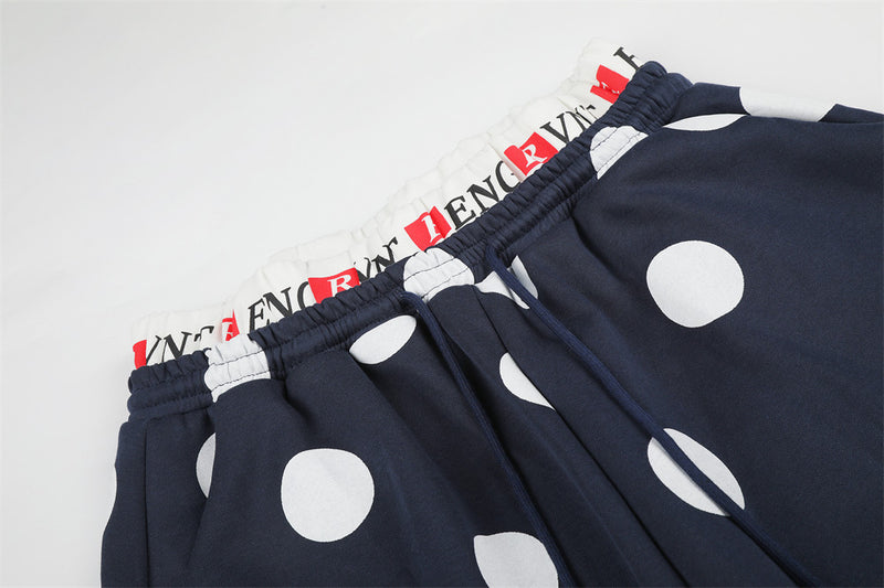 Polka Dot Wide-Leg Cargo Sweatpants – Oversized Balloon Fit Streetwear Pants