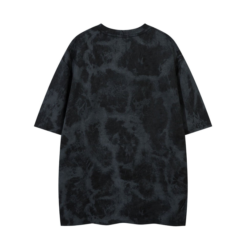 Tribal Thorn Graphic Acid Wash Oversized T-Shirt Men