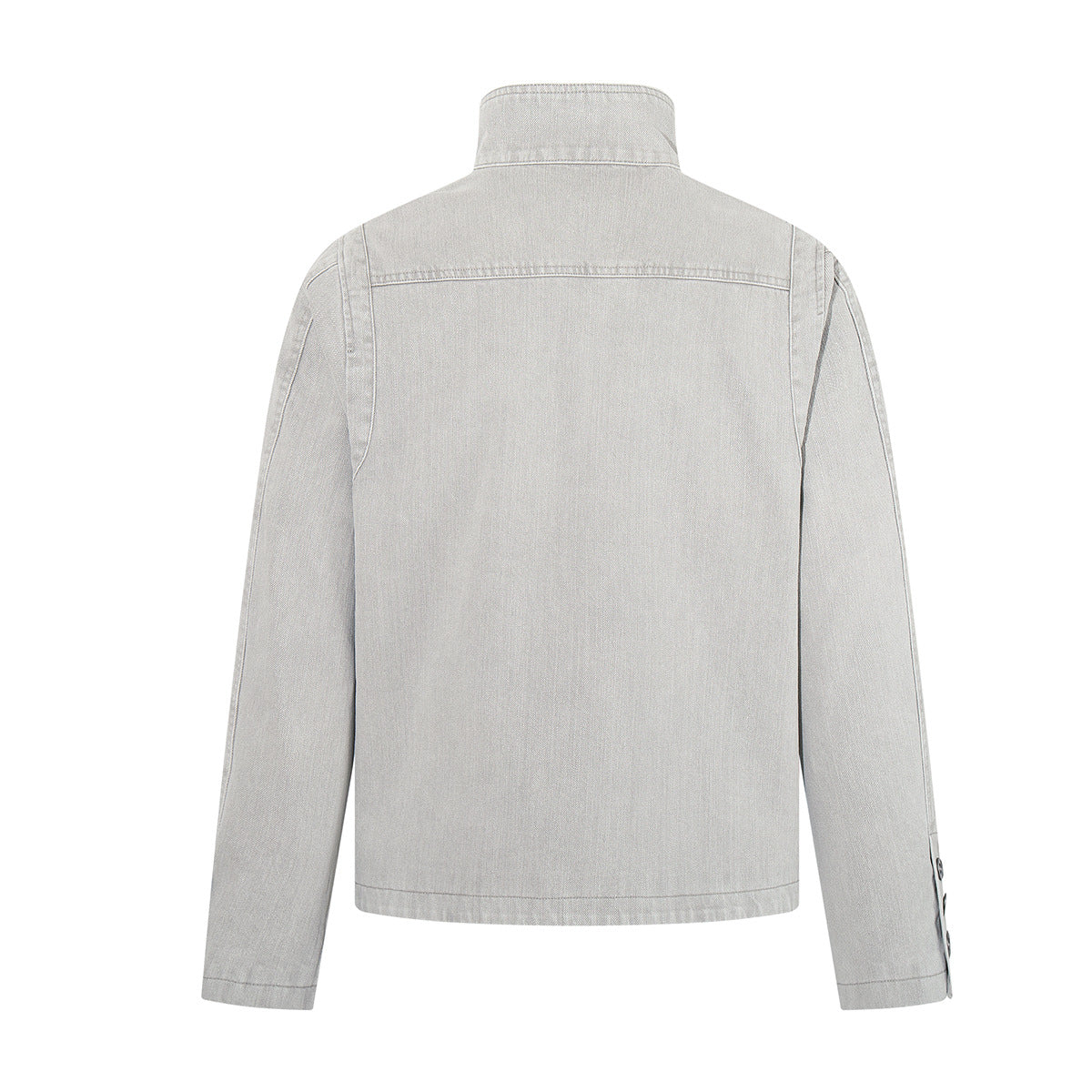 Asymmetrische Jeansjacke mit doppeltem Knopfverschluss – Vintage-Workwear-Stil