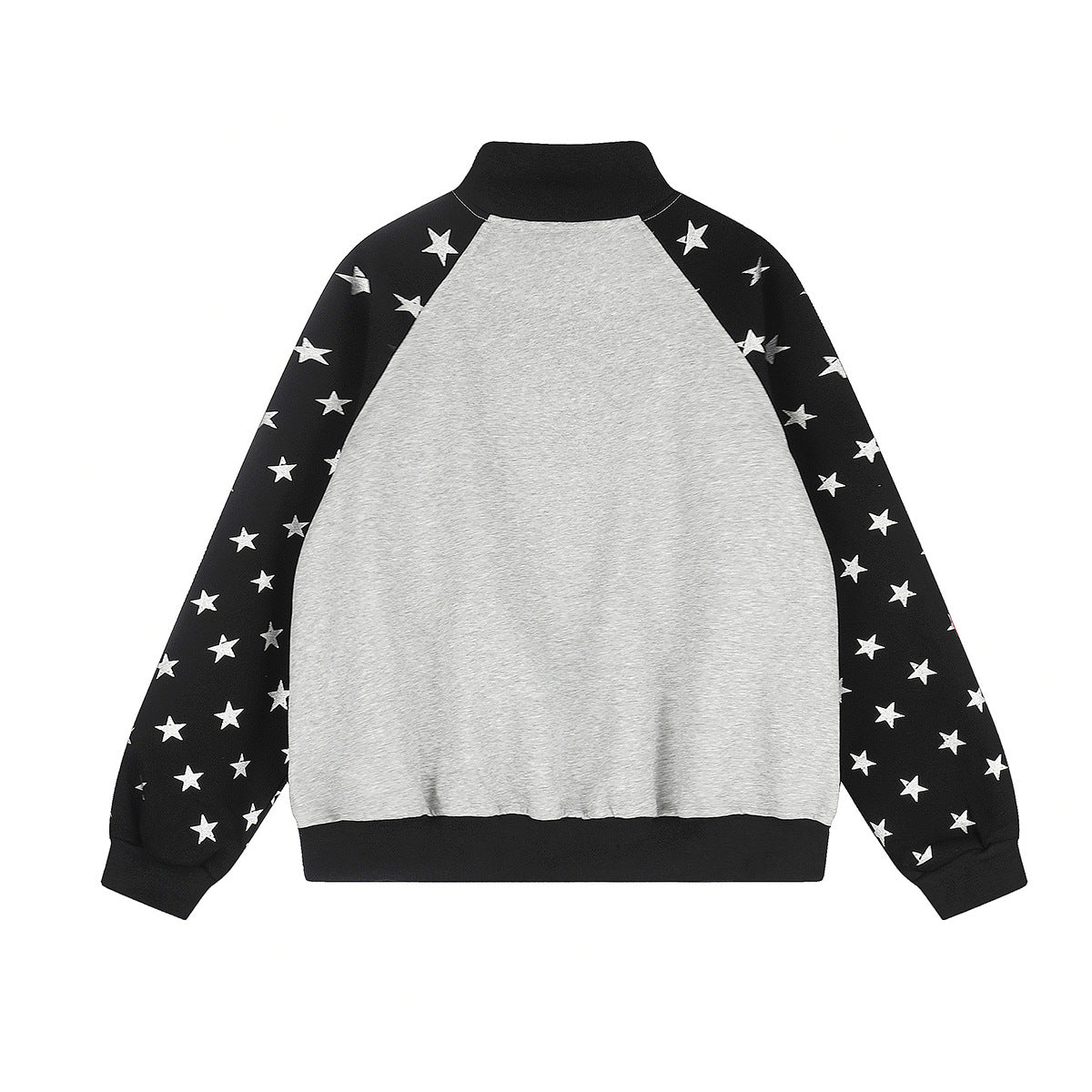 Veste de survêtement zippée color block à étoiles et manches rayées