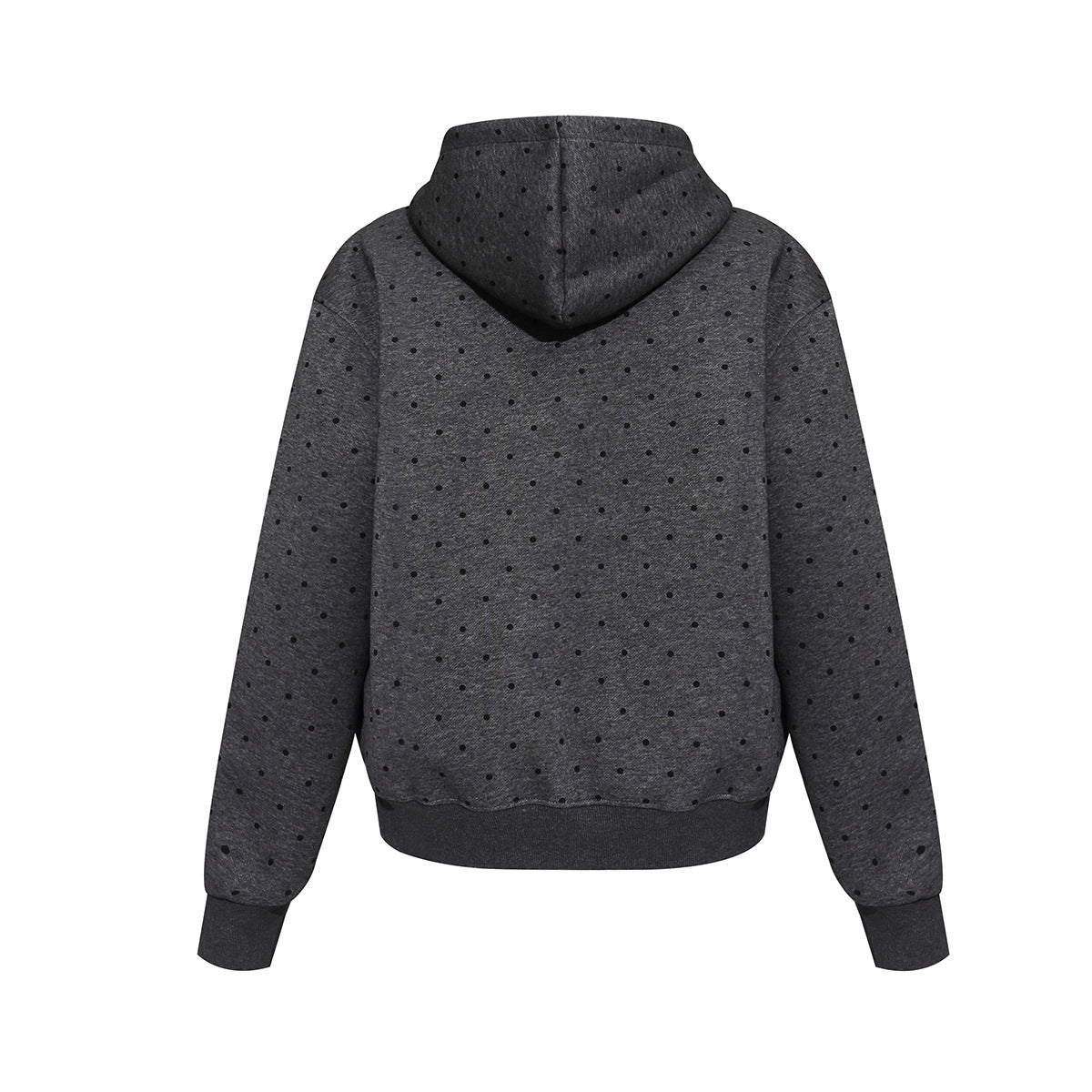 Punktierter Zip-Hoodie mit Street-Grafikprint und seitlichen Streifendetails