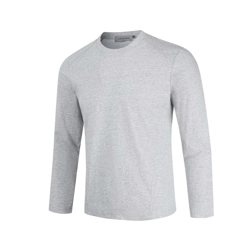 Men's Long Sleeve Crew Neck T-Shirt – Slim Fit Raglan Shoulder Tee