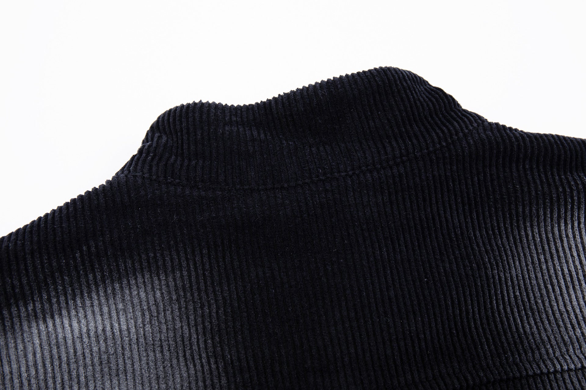Veste moto en velours côtelé – Style biker noir délavé et usé