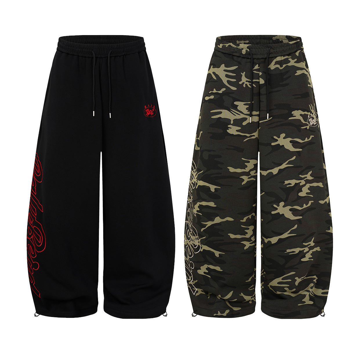 Zip-Hoodie mit Drachenemblem – Oversized Streetwear in Camo & Schwarz