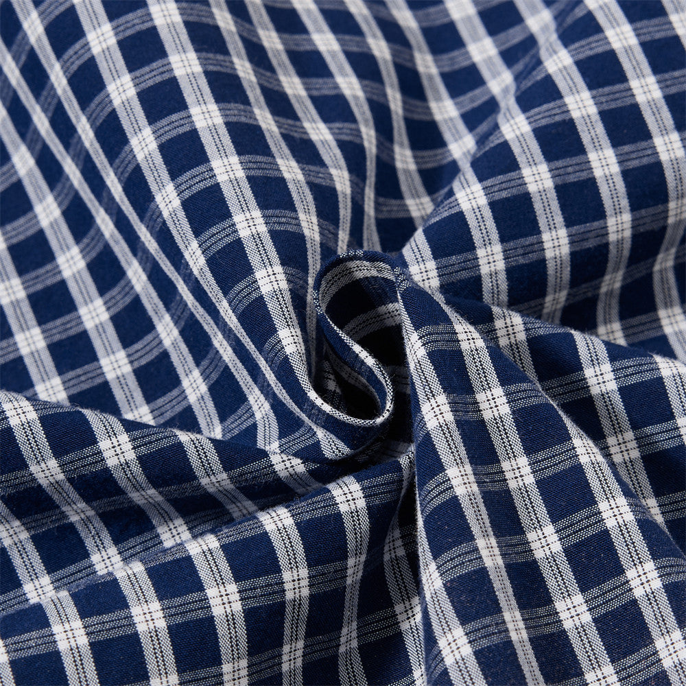 Camisa de manga larga con degradado de cuadros – Corte oversize con estampado de letras