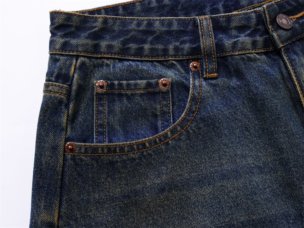 Baggy Jeans Men – Distressed Wide-Leg Barrel Fit with Deconstructed Seam Detail