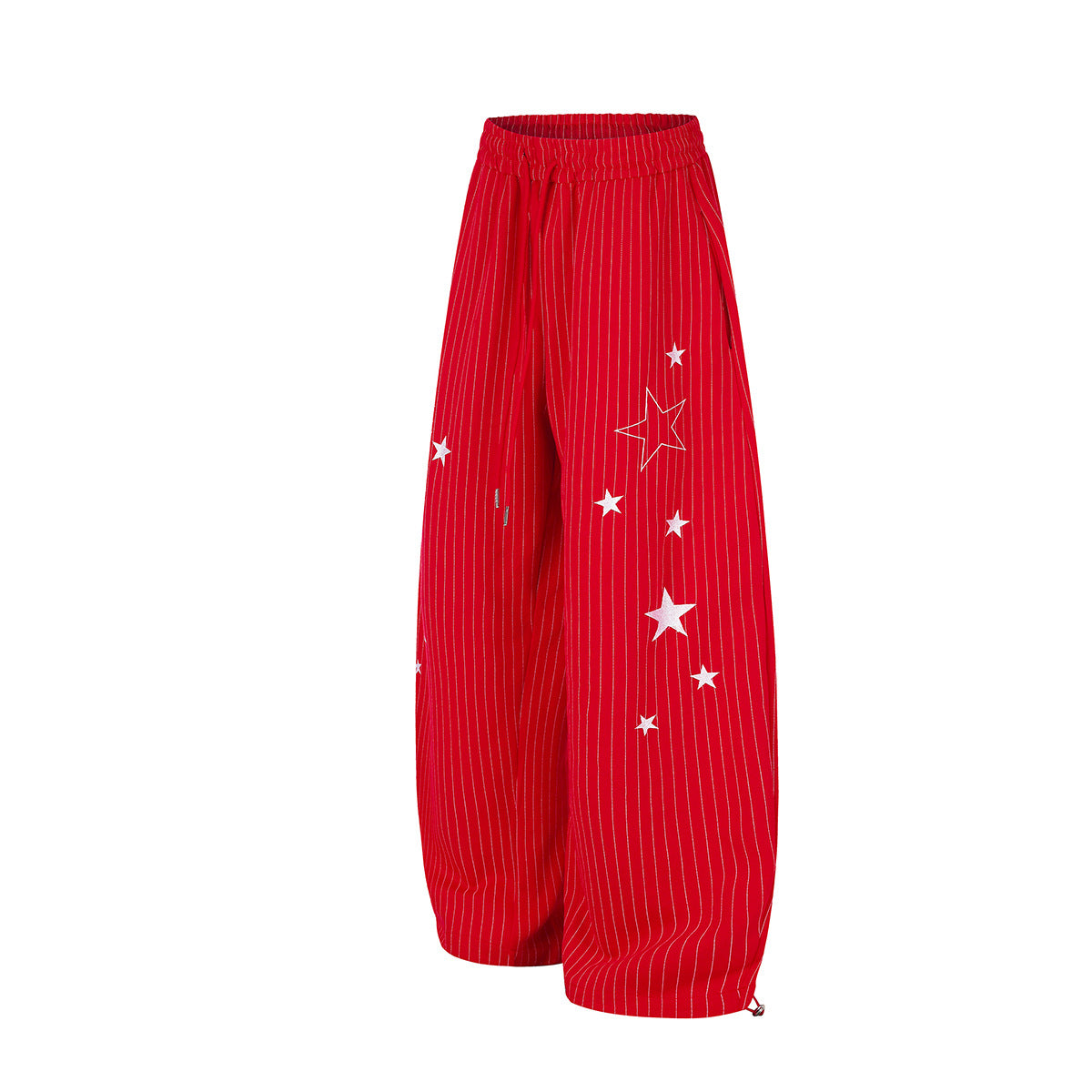 Wide Leg Striped Pants with Star Embroidery – Baggy Street Dance Trousers