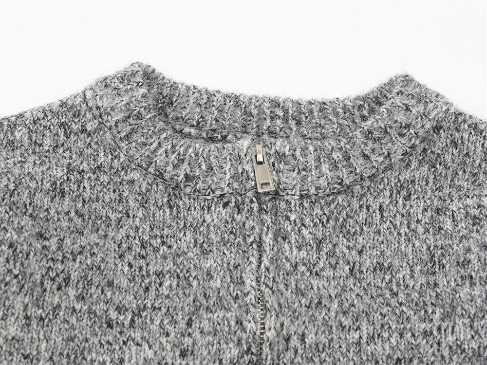 Pull homme demi-zip – Maille chinée et coupe décontractée