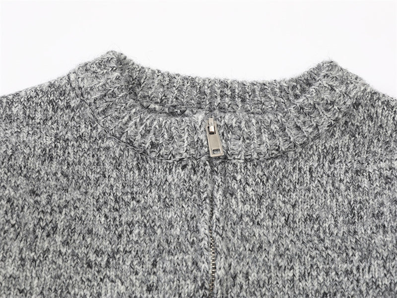 Pull homme demi-zip – Maille chinée et coupe décontractée