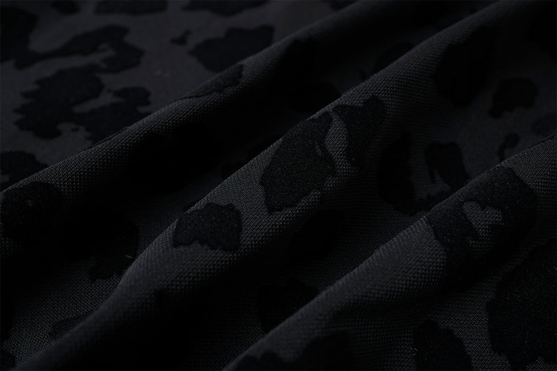 Leopard Print Turtleneck Long Sleeve Slim-Fit Shirt