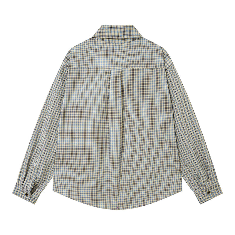 Chemise en flanelle à carreaux bleus – Coupe décontractée, manches longues et boutonnage