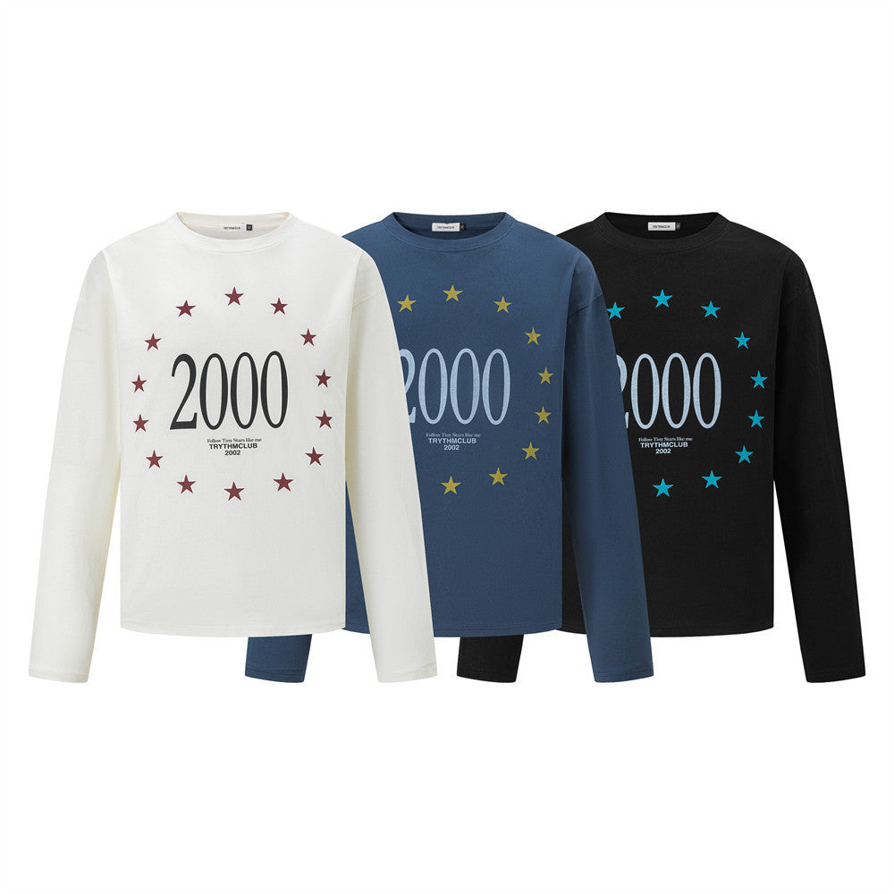2000 Star Circle Graphic Long-Sleeve T-Shirt – Relaxed Fit