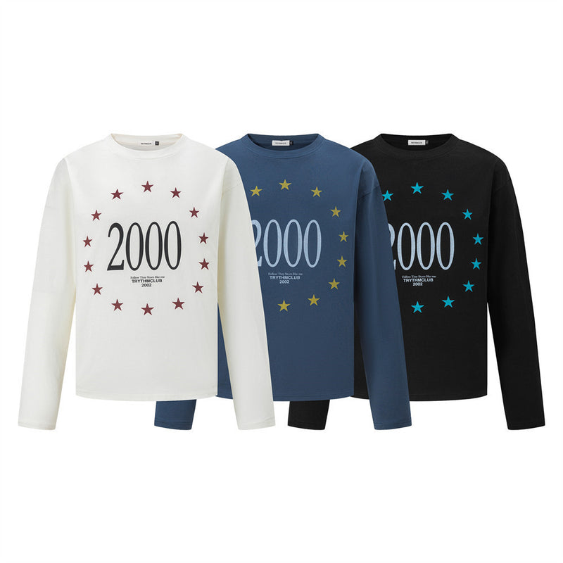 2000 Star Circle Graphic Long-Sleeve T-Shirt – Relaxed Fit