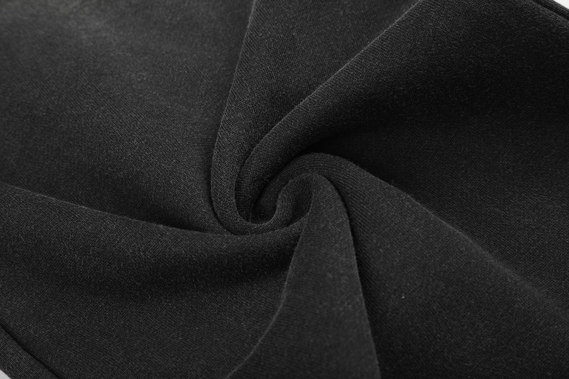 Pantalon de survêtement wide leg – Jogger droit noir délavé à œillets métalliques