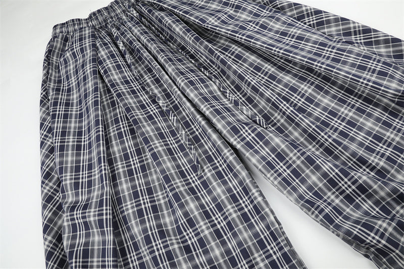 American Vintage Plaid Wide-Leg Pants – Oversized Baggy Trousers