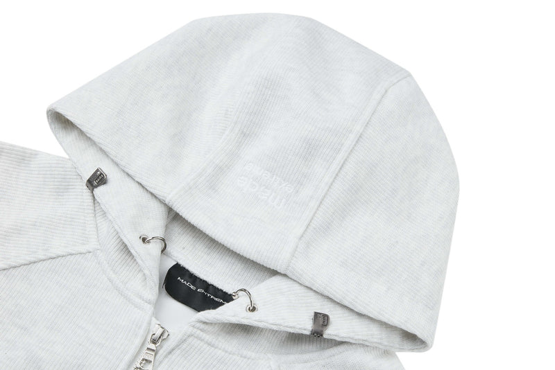 Sweat à capuche court zippé – Sweat intégralement zippé à manches raglan côtelées