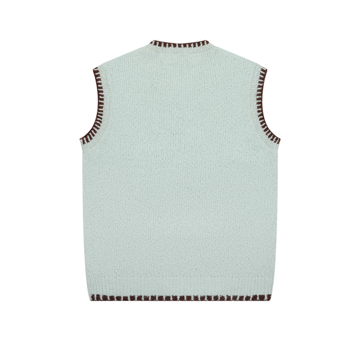 Cartoon Bear Knit Sweater Vest – V-Neck Jacquard Sleeveless Pullover