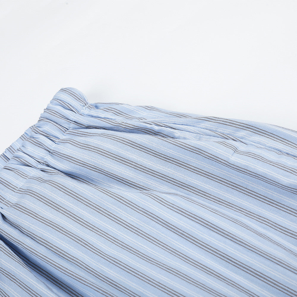 Striped Wide-Leg Lounge Pants – Relaxed Fit Drawstring Trousers