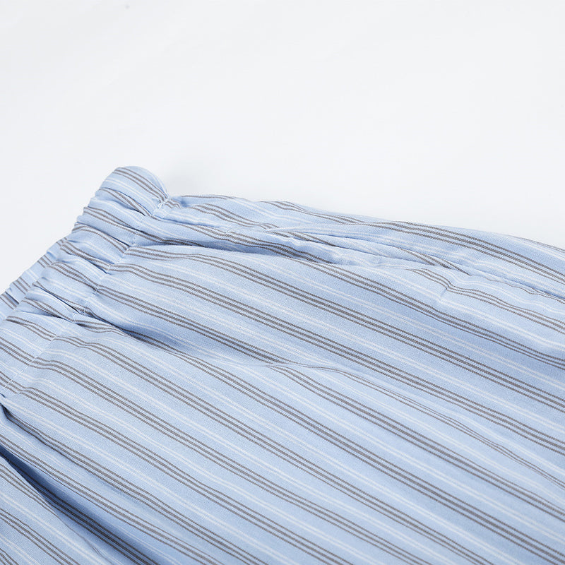 Striped Wide-Leg Lounge Pants – Relaxed Fit Drawstring Trousers