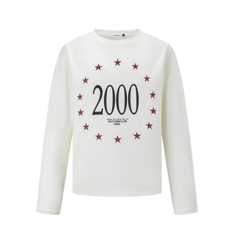 2000 Star Circle Graphic Long-Sleeve T-Shirt – Relaxed Fit