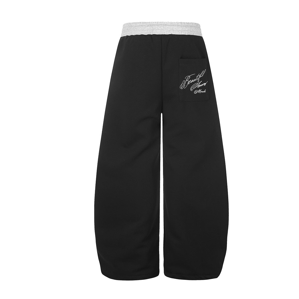 Pantalon de survêtement large à inscription et ceinture contrastante