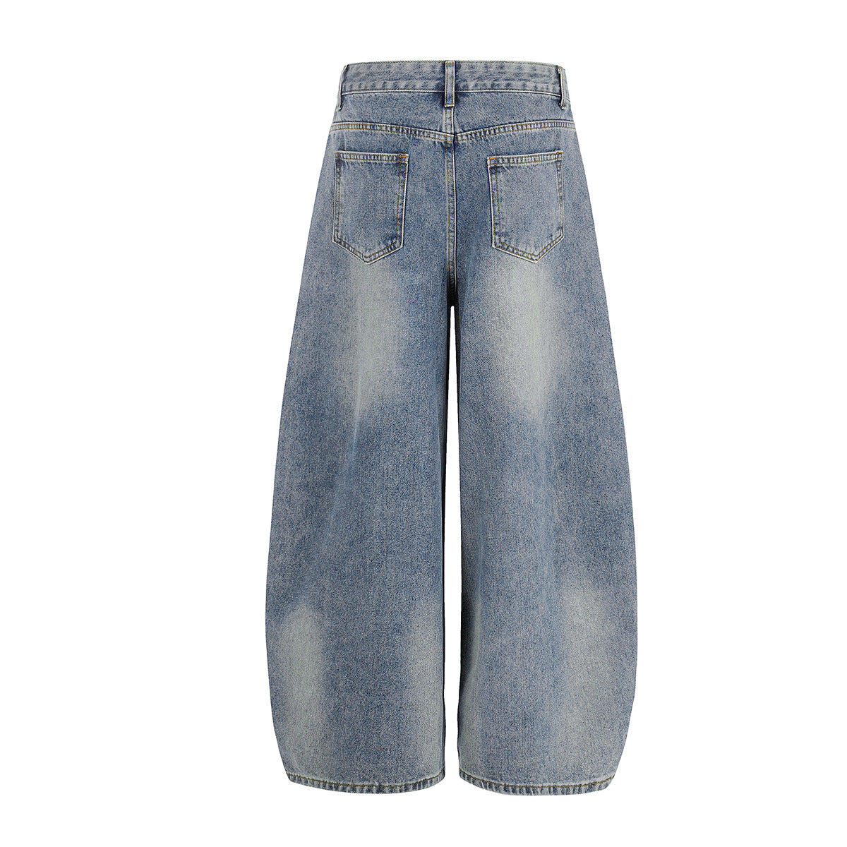 Jean baggy taille haute – Denim barrel à jambes larges avec étoiles en strass