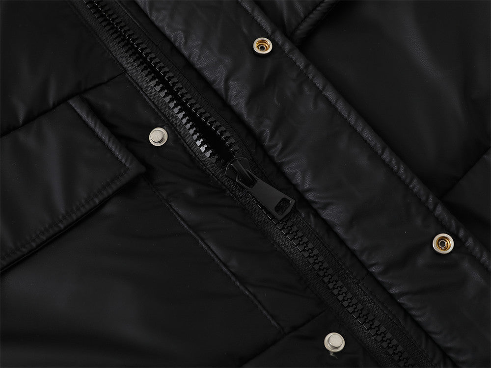 Doudoune noire à capuche pour homme – Coupe oversize, matelassage et duvet