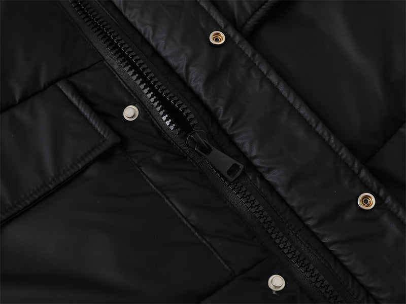 Doudoune noire à capuche pour homme – Coupe oversize, matelassage et duvet