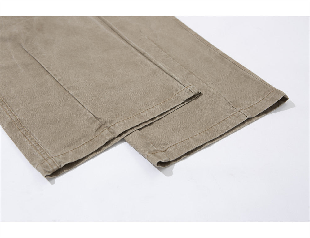 Baggy Cargo Pants Men – Wide Leg Multi-Pocket Washed Straight Trousers