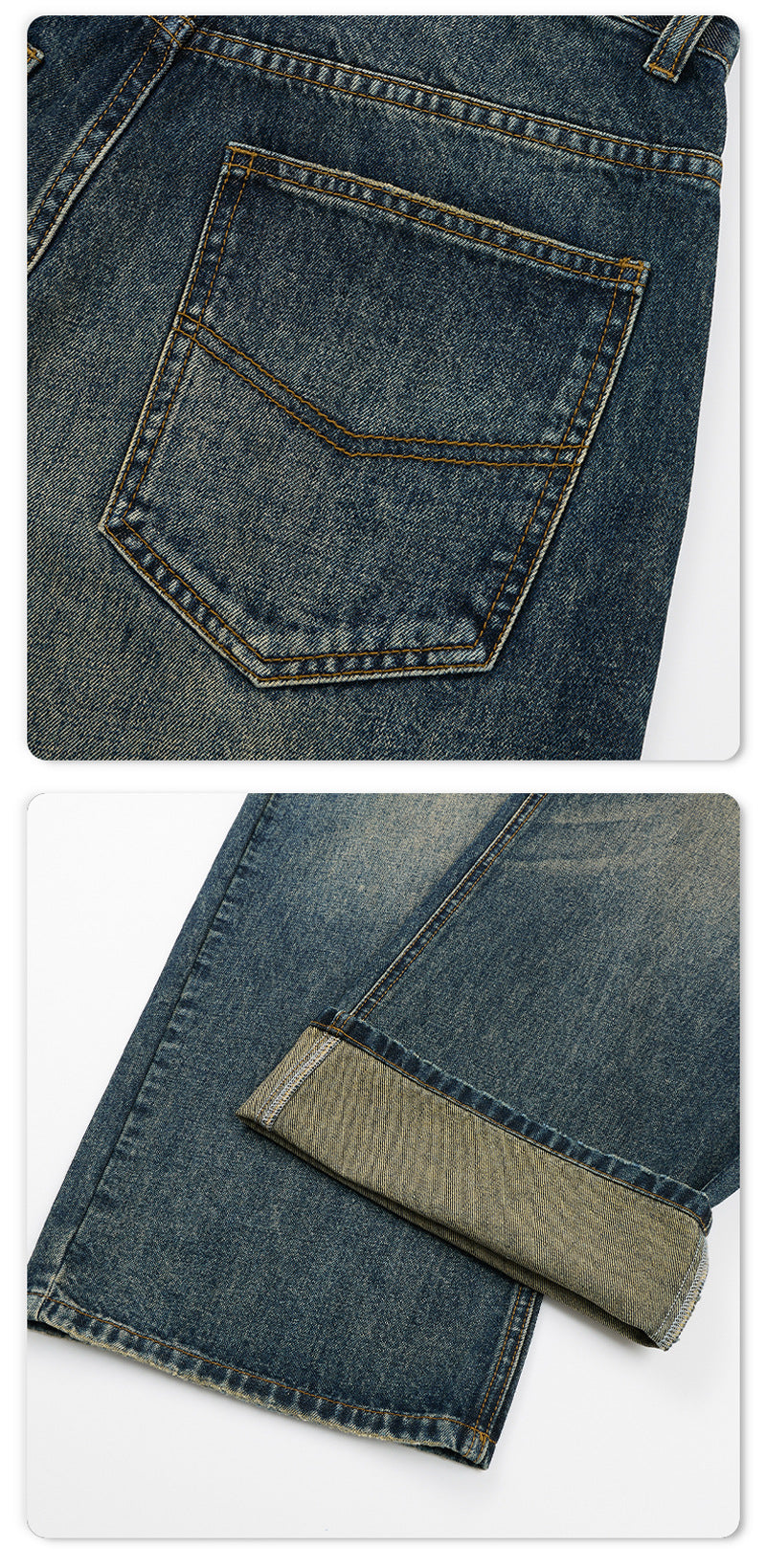 Jean baggy bleu homme – Coupe droite et large délavée vintage