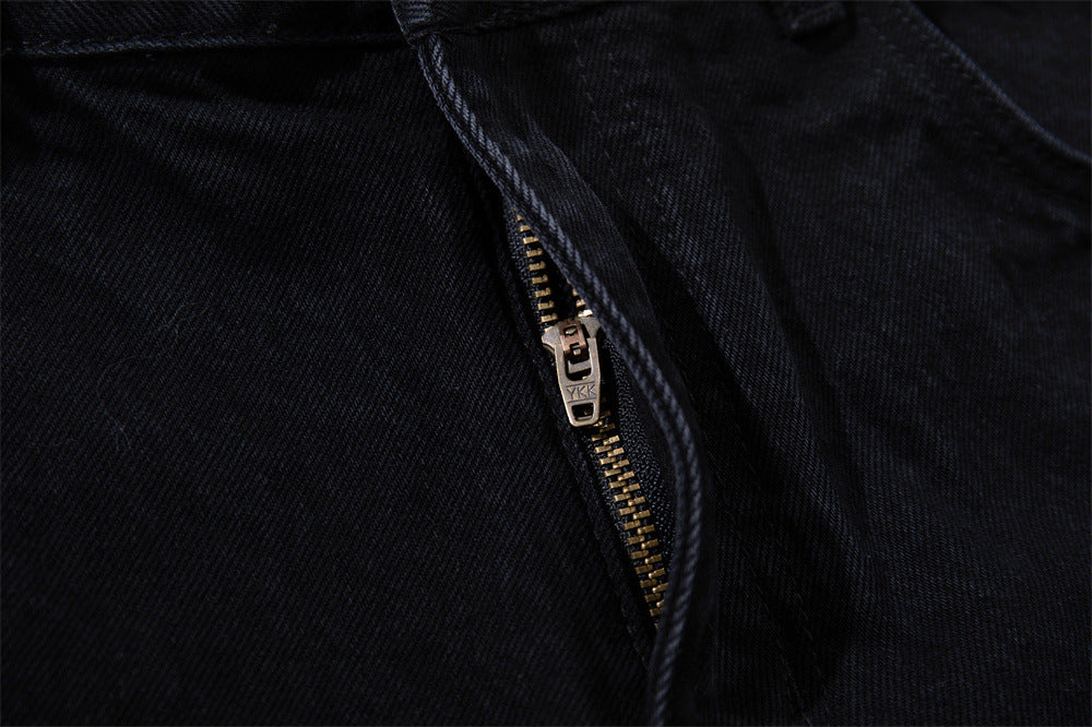 Wide-Leg Patchwork Jeans – Graffiti Print Panels & Studded Detail