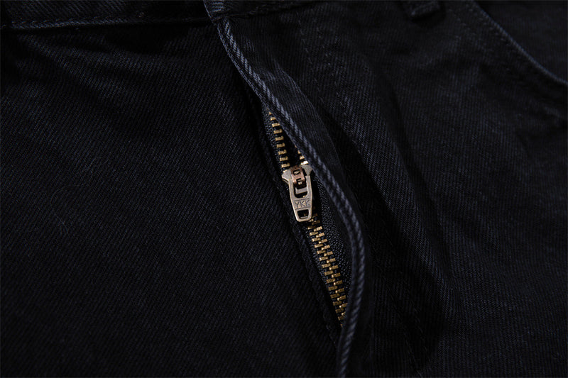 Wide-Leg Patchwork Jeans – Graffiti Print Panels & Studded Detail