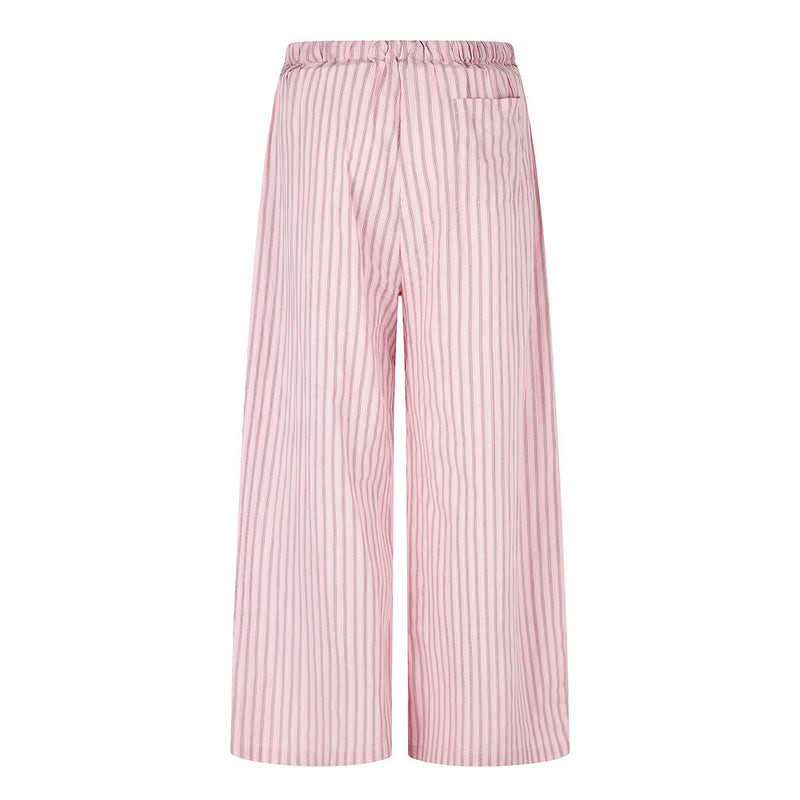 Striped Wide-Leg Lounge Pants – Relaxed Fit Drawstring Trousers
