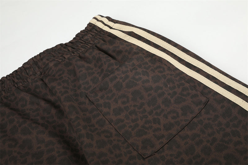 Wide-Leg Sweatpants with Side Stripes & Music Note Print