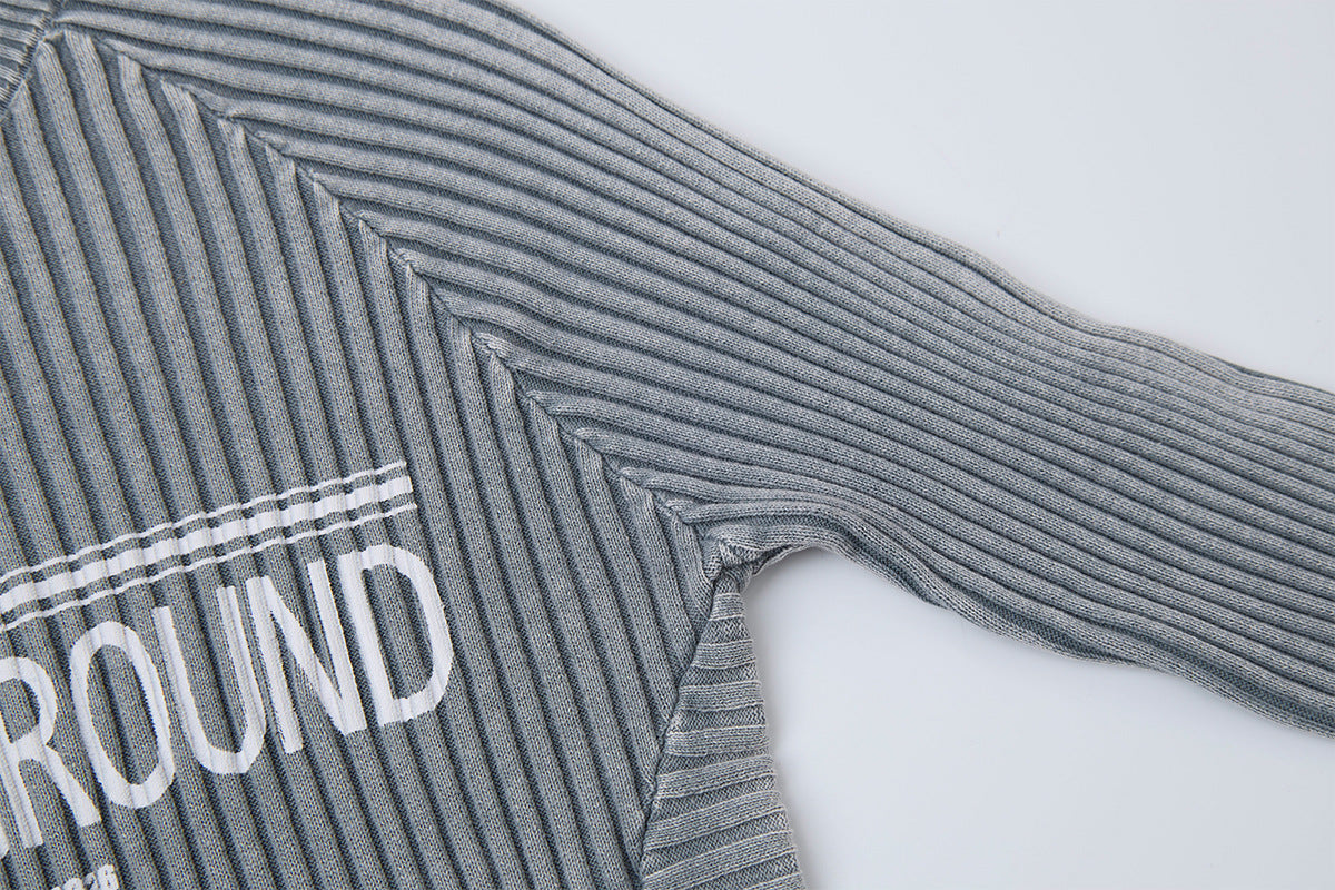 Underground Ribbed Crew Neck Sweater – Washed Slim-Fit Knit Top