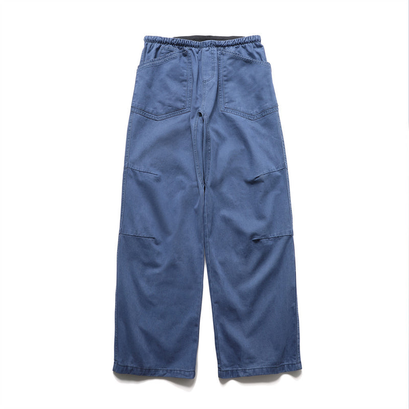 Baggy Wide-Leg Cargo Pants for Men – Vintage Workwear Style with Elastic Waist