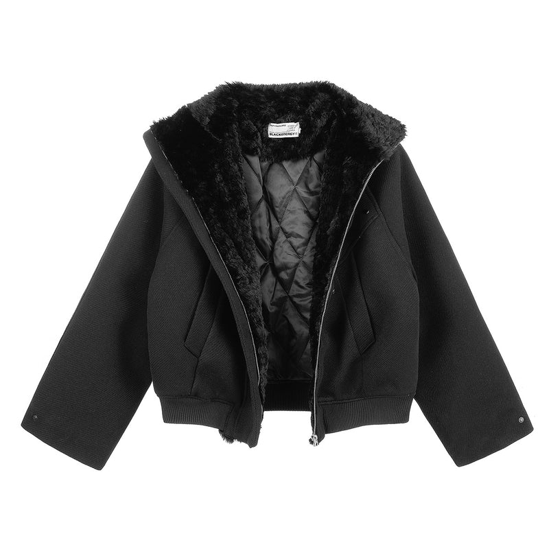 Men's Oversized Bomber Jacket with Sherpa Collar – Padded Winter Coat