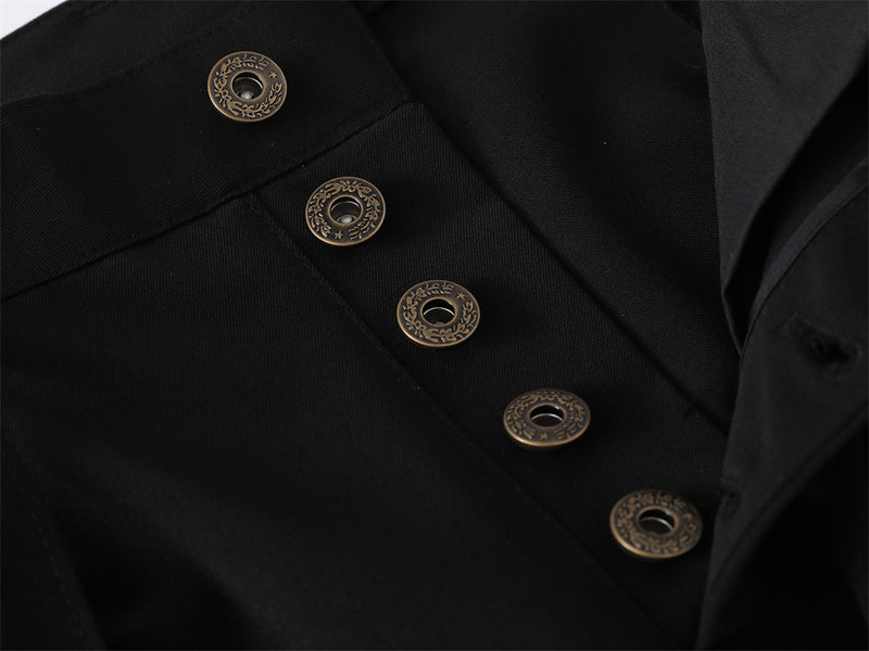 Men's Wide-Leg Dress Pants – Black Button-Fly Pleated Trousers with Belt