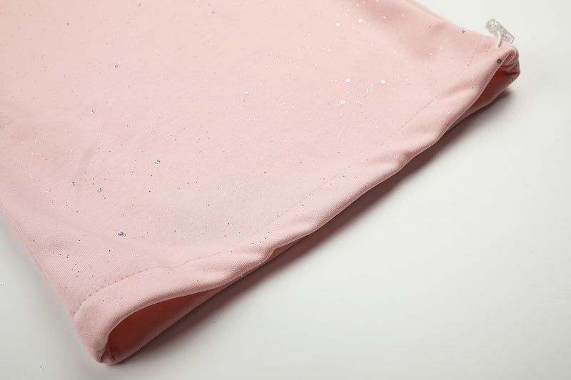 Wide-Leg Sweatpants with Glitter Speckle Fabric & Script Graphic