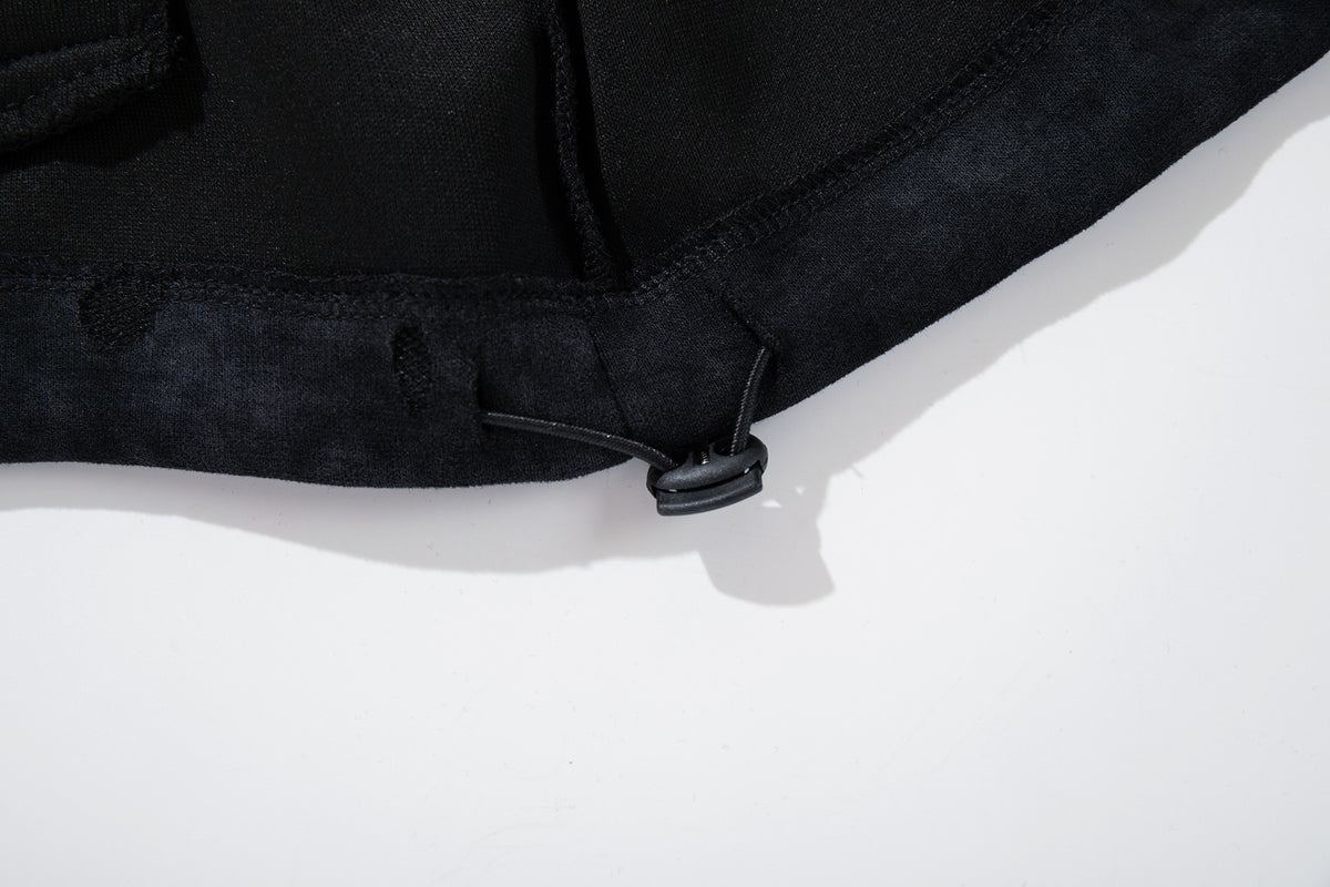 Light Zip-Up Hoodie Distressed Acid-Washed Black Cropped Jacket