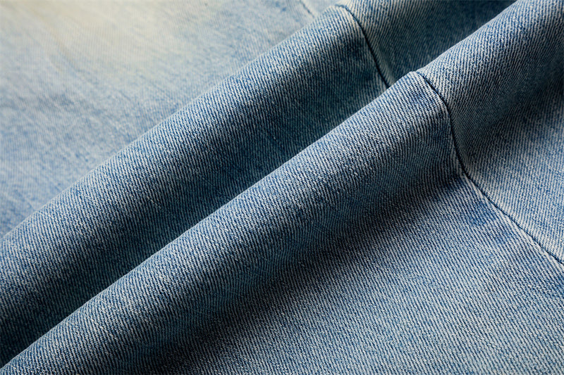 Barrel Leg Jeans Vintage Washed Wide-Leg Denim Pants with Pocket Detail